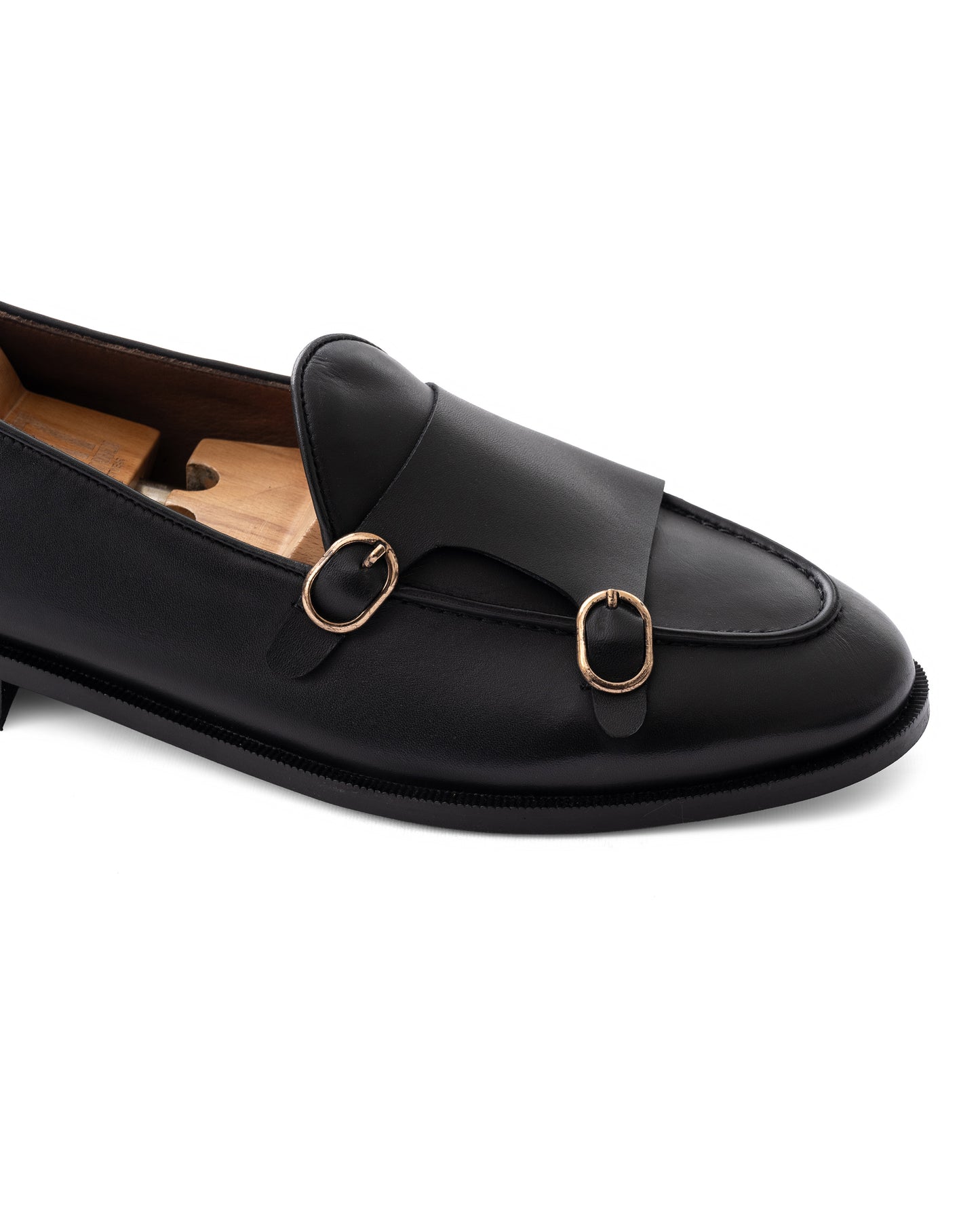 Double Monk Loafers Black