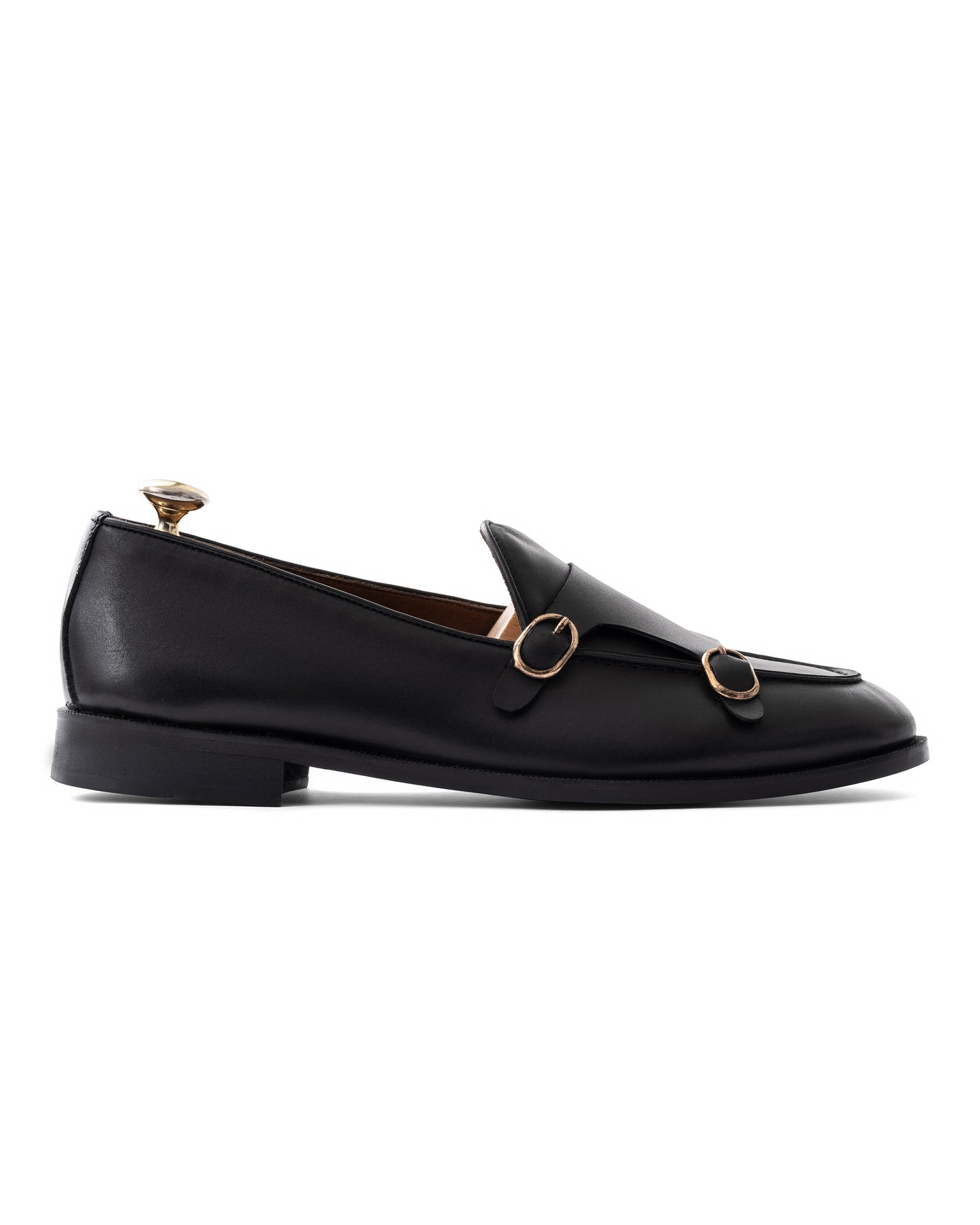 Double Monk Loafers Black