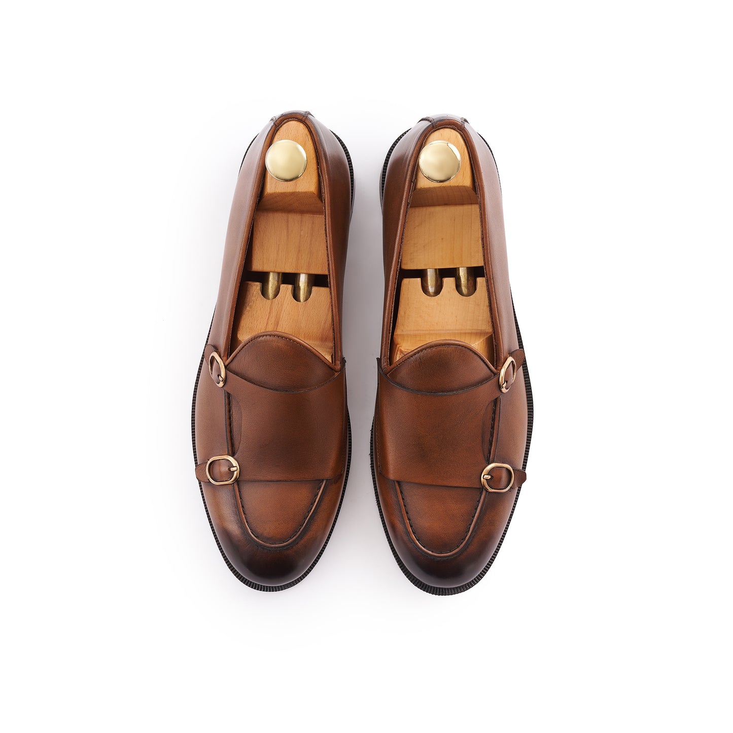 Double Monk Loafers .DARK HAVANA