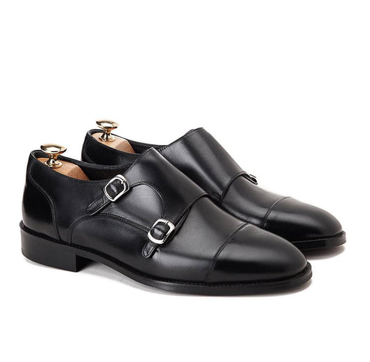 Double monk strap black